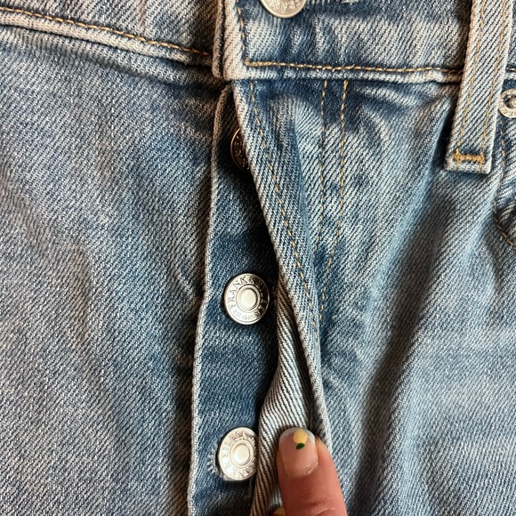 Frank & Eileen Monaghan Blue Denim Raw Hem Straight Leg Hi-Rise Jeans Size 31 - Picture 13 of 13